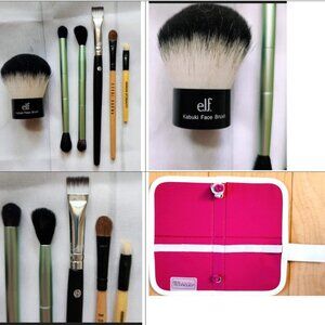 🌷 Bobbi Brown Mally ELF Essence of Beauty Makeup Brushes + Case Bundle Lot